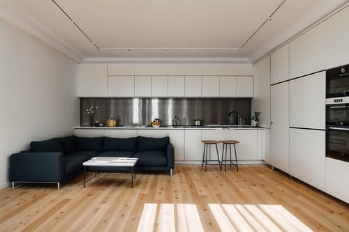 photo from pinterest of minimalist-style interior designed (kitchen living combo interior) with coffee tables and chairs and occasional tables and stove and worktops and refrigerator and furniture and sofa. . with lots of light and functional furniture and focus on the shape, colour and texture of just a few of essential elements and clean lines and an open floor plan and a monochromatic palette with colour used as an accent and lots of light. . cinematic photo, highly detailed, cinematic lighting, ultra-detailed, ultrarealistic, photorealism, 8k. trending on pinterest. minimalist interior design style. masterpiece, cinematic light, ultrarealistic+, photorealistic+, 8k, raw photo, realistic, sharp focus on eyes, (symmetrical eyes), (intact eyes), hyperrealistic, highest quality, best quality, , highly detailed, masterpiece, best quality, extremely detailed 8k wallpaper, masterpiece, best quality, ultra-detailed, best shadow, detailed background, detailed face, detailed eyes, high contrast, best illumination, detailed face, dulux, caustic, dynamic angle, detailed glow. dramatic lighting. highly detailed, insanely detailed hair, symmetrical, intricate details, professionally retouched, 8k high definition. strong bokeh. award winning photo.