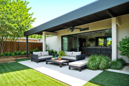 photo from pinterest of minimalist-style designed (outdoor patio ) with grass and patio couch with pillows and barbeque or grill and plant and deck with deck chairs and grass. . with functional furniture and an open floor plan and focus on the shape, colour and texture of just a few of essential elements and lots of light and clean lines and a monochromatic palette with colour used as an accent and functional furniture. . cinematic photo, highly detailed, cinematic lighting, ultra-detailed, ultrarealistic, photorealism, 8k. trending on pinterest. minimalist design style. masterpiece, cinematic light, ultrarealistic+, photorealistic+, 8k, raw photo, realistic, sharp focus on eyes, (symmetrical eyes), (intact eyes), hyperrealistic, highest quality, best quality, , highly detailed, masterpiece, best quality, extremely detailed 8k wallpaper, masterpiece, best quality, ultra-detailed, best shadow, detailed background, detailed face, detailed eyes, high contrast, best illumination, detailed face, dulux, caustic, dynamic angle, detailed glow. dramatic lighting. highly detailed, insanely detailed hair, symmetrical, intricate details, professionally retouched, 8k high definition. strong bokeh. award winning photo.