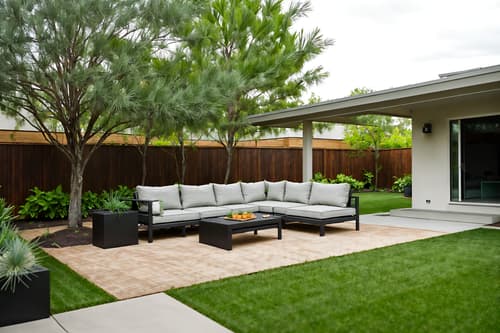 photo from pinterest of minimalist-style designed (outdoor patio ) with grass and patio couch with pillows and barbeque or grill and plant and deck with deck chairs and grass. . with functional furniture and an open floor plan and focus on the shape, colour and texture of just a few of essential elements and lots of light and clean lines and a monochromatic palette with colour used as an accent and functional furniture. . cinematic photo, highly detailed, cinematic lighting, ultra-detailed, ultrarealistic, photorealism, 8k. trending on pinterest. minimalist design style. masterpiece, cinematic light, ultrarealistic+, photorealistic+, 8k, raw photo, realistic, sharp focus on eyes, (symmetrical eyes), (intact eyes), hyperrealistic, highest quality, best quality, , highly detailed, masterpiece, best quality, extremely detailed 8k wallpaper, masterpiece, best quality, ultra-detailed, best shadow, detailed background, detailed face, detailed eyes, high contrast, best illumination, detailed face, dulux, caustic, dynamic angle, detailed glow. dramatic lighting. highly detailed, insanely detailed hair, symmetrical, intricate details, professionally retouched, 8k high definition. strong bokeh. award winning photo.