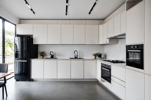 photo from pinterest of minimalist-style interior designed (kitchen interior) with kitchen cabinets and stove and plant and refrigerator and sink and worktops and kitchen cabinets. . with an open floor plan and functional furniture and clean lines and lots of light and focus on the shape, colour and texture of just a few of essential elements and a monochromatic palette with colour used as an accent and an open floor plan. . cinematic photo, highly detailed, cinematic lighting, ultra-detailed, ultrarealistic, photorealism, 8k. trending on pinterest. minimalist interior design style. masterpiece, cinematic light, ultrarealistic+, photorealistic+, 8k, raw photo, realistic, sharp focus on eyes, (symmetrical eyes), (intact eyes), hyperrealistic, highest quality, best quality, , highly detailed, masterpiece, best quality, extremely detailed 8k wallpaper, masterpiece, best quality, ultra-detailed, best shadow, detailed background, detailed face, detailed eyes, high contrast, best illumination, detailed face, dulux, caustic, dynamic angle, detailed glow. dramatic lighting. highly detailed, insanely detailed hair, symmetrical, intricate details, professionally retouched, 8k high definition. strong bokeh. award winning photo.