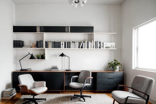 photo from pinterest of minimalist-style interior designed (study room interior) with bookshelves and plant and writing desk and office chair and lounge chair and cabinets and desk lamp and bookshelves. . with a monochromatic palette with colour used as an accent and lots of light and focus on the shape, colour and texture of just a few of essential elements and functional furniture and clean lines and an open floor plan and a monochromatic palette with colour used as an accent. . cinematic photo, highly detailed, cinematic lighting, ultra-detailed, ultrarealistic, photorealism, 8k. trending on pinterest. minimalist interior design style. masterpiece, cinematic light, ultrarealistic+, photorealistic+, 8k, raw photo, realistic, sharp focus on eyes, (symmetrical eyes), (intact eyes), hyperrealistic, highest quality, best quality, , highly detailed, masterpiece, best quality, extremely detailed 8k wallpaper, masterpiece, best quality, ultra-detailed, best shadow, detailed background, detailed face, detailed eyes, high contrast, best illumination, detailed face, dulux, caustic, dynamic angle, detailed glow. dramatic lighting. highly detailed, insanely detailed hair, symmetrical, intricate details, professionally retouched, 8k high definition. strong bokeh. award winning photo.