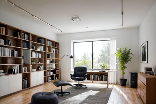 photo from pinterest of minimalist-style interior designed (study room interior) with bookshelves and plant and writing desk and office chair and lounge chair and cabinets and desk lamp and bookshelves. . with a monochromatic palette with colour used as an accent and lots of light and focus on the shape, colour and texture of just a few of essential elements and functional furniture and clean lines and an open floor plan and a monochromatic palette with colour used as an accent. . cinematic photo, highly detailed, cinematic lighting, ultra-detailed, ultrarealistic, photorealism, 8k. trending on pinterest. minimalist interior design style. masterpiece, cinematic light, ultrarealistic+, photorealistic+, 8k, raw photo, realistic, sharp focus on eyes, (symmetrical eyes), (intact eyes), hyperrealistic, highest quality, best quality, , highly detailed, masterpiece, best quality, extremely detailed 8k wallpaper, masterpiece, best quality, ultra-detailed, best shadow, detailed background, detailed face, detailed eyes, high contrast, best illumination, detailed face, dulux, caustic, dynamic angle, detailed glow. dramatic lighting. highly detailed, insanely detailed hair, symmetrical, intricate details, professionally retouched, 8k high definition. strong bokeh. award winning photo.