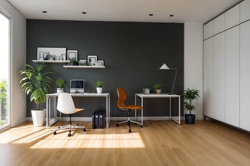 photo from pinterest of minimalist-style interior designed (home office interior) with plant and cabinets and computer desk and office chair and desk lamp and plant. . with functional furniture and lots of light and focus on the shape, colour and texture of just a few of essential elements and clean lines and an open floor plan and a monochromatic palette with colour used as an accent and functional furniture. . cinematic photo, highly detailed, cinematic lighting, ultra-detailed, ultrarealistic, photorealism, 8k. trending on pinterest. minimalist interior design style. masterpiece, cinematic light, ultrarealistic+, photorealistic+, 8k, raw photo, realistic, sharp focus on eyes, (symmetrical eyes), (intact eyes), hyperrealistic, highest quality, best quality, , highly detailed, masterpiece, best quality, extremely detailed 8k wallpaper, masterpiece, best quality, ultra-detailed, best shadow, detailed background, detailed face, detailed eyes, high contrast, best illumination, detailed face, dulux, caustic, dynamic angle, detailed glow. dramatic lighting. highly detailed, insanely detailed hair, symmetrical, intricate details, professionally retouched, 8k high definition. strong bokeh. award winning photo.