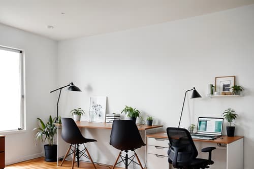 photo from pinterest of minimalist-style interior designed (home office interior) with plant and cabinets and computer desk and office chair and desk lamp and plant. . with functional furniture and lots of light and focus on the shape, colour and texture of just a few of essential elements and clean lines and an open floor plan and a monochromatic palette with colour used as an accent and functional furniture. . cinematic photo, highly detailed, cinematic lighting, ultra-detailed, ultrarealistic, photorealism, 8k. trending on pinterest. minimalist interior design style. masterpiece, cinematic light, ultrarealistic+, photorealistic+, 8k, raw photo, realistic, sharp focus on eyes, (symmetrical eyes), (intact eyes), hyperrealistic, highest quality, best quality, , highly detailed, masterpiece, best quality, extremely detailed 8k wallpaper, masterpiece, best quality, ultra-detailed, best shadow, detailed background, detailed face, detailed eyes, high contrast, best illumination, detailed face, dulux, caustic, dynamic angle, detailed glow. dramatic lighting. highly detailed, insanely detailed hair, symmetrical, intricate details, professionally retouched, 8k high definition. strong bokeh. award winning photo.