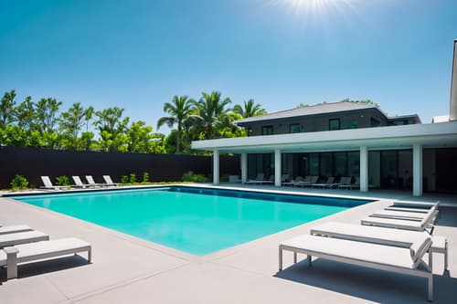 photo from pinterest of minimalist-style designed (outdoor pool area ) with pool and pool lights and pool lounge chairs and pool. . with lots of light and focus on the shape, colour and texture of just a few of essential elements and clean lines and a monochromatic palette with colour used as an accent and an open floor plan and functional furniture and lots of light. . cinematic photo, highly detailed, cinematic lighting, ultra-detailed, ultrarealistic, photorealism, 8k. trending on pinterest. minimalist design style. masterpiece, cinematic light, ultrarealistic+, photorealistic+, 8k, raw photo, realistic, sharp focus on eyes, (symmetrical eyes), (intact eyes), hyperrealistic, highest quality, best quality, , highly detailed, masterpiece, best quality, extremely detailed 8k wallpaper, masterpiece, best quality, ultra-detailed, best shadow, detailed background, detailed face, detailed eyes, high contrast, best illumination, detailed face, dulux, caustic, dynamic angle, detailed glow. dramatic lighting. highly detailed, insanely detailed hair, symmetrical, intricate details, professionally retouched, 8k high definition. strong bokeh. award winning photo.