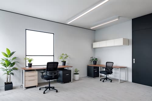 photo from pinterest of minimalist-style interior designed (office interior) with office chairs and seating area with sofa and cabinets and desk lamps and plants and computer desks and lounge chairs and office desks. . with clean lines and an open floor plan and focus on the shape, colour and texture of just a few of essential elements and functional furniture and a monochromatic palette with colour used as an accent and lots of light and clean lines. . cinematic photo, highly detailed, cinematic lighting, ultra-detailed, ultrarealistic, photorealism, 8k. trending on pinterest. minimalist interior design style. masterpiece, cinematic light, ultrarealistic+, photorealistic+, 8k, raw photo, realistic, sharp focus on eyes, (symmetrical eyes), (intact eyes), hyperrealistic, highest quality, best quality, , highly detailed, masterpiece, best quality, extremely detailed 8k wallpaper, masterpiece, best quality, ultra-detailed, best shadow, detailed background, detailed face, detailed eyes, high contrast, best illumination, detailed face, dulux, caustic, dynamic angle, detailed glow. dramatic lighting. highly detailed, insanely detailed hair, symmetrical, intricate details, professionally retouched, 8k high definition. strong bokeh. award winning photo.
