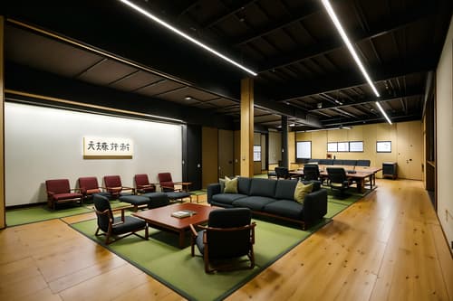 photo from pinterest of japanese design-style interior designed (coworking space interior) with seating area with sofa and lounge chairs and office desks and office chairs and seating area with sofa. . with . . cinematic photo, highly detailed, cinematic lighting, ultra-detailed, ultrarealistic, photorealism, 8k. trending on pinterest. japanese design interior design style. masterpiece, cinematic light, ultrarealistic+, photorealistic+, 8k, raw photo, realistic, sharp focus on eyes, (symmetrical eyes), (intact eyes), hyperrealistic, highest quality, best quality, , highly detailed, masterpiece, best quality, extremely detailed 8k wallpaper, masterpiece, best quality, ultra-detailed, best shadow, detailed background, detailed face, detailed eyes, high contrast, best illumination, detailed face, dulux, caustic, dynamic angle, detailed glow. dramatic lighting. highly detailed, insanely detailed hair, symmetrical, intricate details, professionally retouched, 8k high definition. strong bokeh. award winning photo.