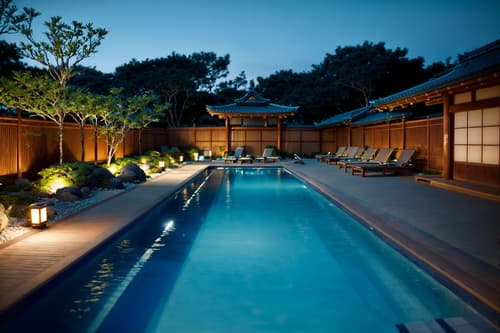 photo from pinterest of japanese design-style designed (outdoor pool area ) with pool and pool lights and pool lounge chairs and pool. . with . . cinematic photo, highly detailed, cinematic lighting, ultra-detailed, ultrarealistic, photorealism, 8k. trending on pinterest. japanese design design style. masterpiece, cinematic light, ultrarealistic+, photorealistic+, 8k, raw photo, realistic, sharp focus on eyes, (symmetrical eyes), (intact eyes), hyperrealistic, highest quality, best quality, , highly detailed, masterpiece, best quality, extremely detailed 8k wallpaper, masterpiece, best quality, ultra-detailed, best shadow, detailed background, detailed face, detailed eyes, high contrast, best illumination, detailed face, dulux, caustic, dynamic angle, detailed glow. dramatic lighting. highly detailed, insanely detailed hair, symmetrical, intricate details, professionally retouched, 8k high definition. strong bokeh. award winning photo.