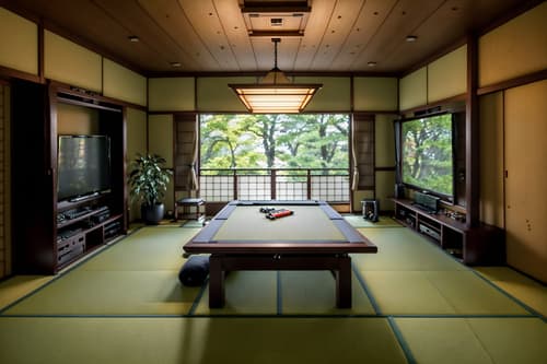 photo from pinterest of japanese design-style interior designed (gaming room interior) . with . . cinematic photo, highly detailed, cinematic lighting, ultra-detailed, ultrarealistic, photorealism, 8k. trending on pinterest. japanese design interior design style. masterpiece, cinematic light, ultrarealistic+, photorealistic+, 8k, raw photo, realistic, sharp focus on eyes, (symmetrical eyes), (intact eyes), hyperrealistic, highest quality, best quality, , highly detailed, masterpiece, best quality, extremely detailed 8k wallpaper, masterpiece, best quality, ultra-detailed, best shadow, detailed background, detailed face, detailed eyes, high contrast, best illumination, detailed face, dulux, caustic, dynamic angle, detailed glow. dramatic lighting. highly detailed, insanely detailed hair, symmetrical, intricate details, professionally retouched, 8k high definition. strong bokeh. award winning photo.