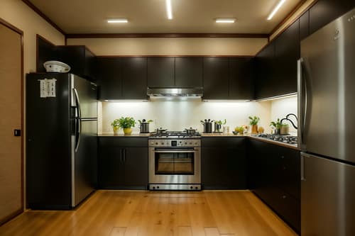photo from pinterest of japanese design-style interior designed (kitchen living combo interior) with chairs and plant and refrigerator and coffee tables and sofa and bookshelves and plant and kitchen cabinets. . with . . cinematic photo, highly detailed, cinematic lighting, ultra-detailed, ultrarealistic, photorealism, 8k. trending on pinterest. japanese design interior design style. masterpiece, cinematic light, ultrarealistic+, photorealistic+, 8k, raw photo, realistic, sharp focus on eyes, (symmetrical eyes), (intact eyes), hyperrealistic, highest quality, best quality, , highly detailed, masterpiece, best quality, extremely detailed 8k wallpaper, masterpiece, best quality, ultra-detailed, best shadow, detailed background, detailed face, detailed eyes, high contrast, best illumination, detailed face, dulux, caustic, dynamic angle, detailed glow. dramatic lighting. highly detailed, insanely detailed hair, symmetrical, intricate details, professionally retouched, 8k high definition. strong bokeh. award winning photo.