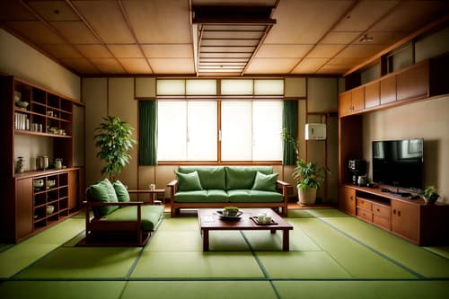 photo from pinterest of japanese design-style interior designed (kitchen living combo interior) with chairs and plant and refrigerator and coffee tables and sofa and bookshelves and plant and kitchen cabinets. . with . . cinematic photo, highly detailed, cinematic lighting, ultra-detailed, ultrarealistic, photorealism, 8k. trending on pinterest. japanese design interior design style. masterpiece, cinematic light, ultrarealistic+, photorealistic+, 8k, raw photo, realistic, sharp focus on eyes, (symmetrical eyes), (intact eyes), hyperrealistic, highest quality, best quality, , highly detailed, masterpiece, best quality, extremely detailed 8k wallpaper, masterpiece, best quality, ultra-detailed, best shadow, detailed background, detailed face, detailed eyes, high contrast, best illumination, detailed face, dulux, caustic, dynamic angle, detailed glow. dramatic lighting. highly detailed, insanely detailed hair, symmetrical, intricate details, professionally retouched, 8k high definition. strong bokeh. award winning photo.