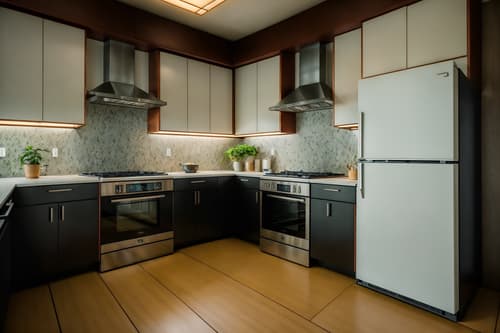 photo from pinterest of japanese design-style interior designed (kitchen interior) with stove and kitchen cabinets and worktops and plant and refrigerator and sink and stove. . with . . cinematic photo, highly detailed, cinematic lighting, ultra-detailed, ultrarealistic, photorealism, 8k. trending on pinterest. japanese design interior design style. masterpiece, cinematic light, ultrarealistic+, photorealistic+, 8k, raw photo, realistic, sharp focus on eyes, (symmetrical eyes), (intact eyes), hyperrealistic, highest quality, best quality, , highly detailed, masterpiece, best quality, extremely detailed 8k wallpaper, masterpiece, best quality, ultra-detailed, best shadow, detailed background, detailed face, detailed eyes, high contrast, best illumination, detailed face, dulux, caustic, dynamic angle, detailed glow. dramatic lighting. highly detailed, insanely detailed hair, symmetrical, intricate details, professionally retouched, 8k high definition. strong bokeh. award winning photo.