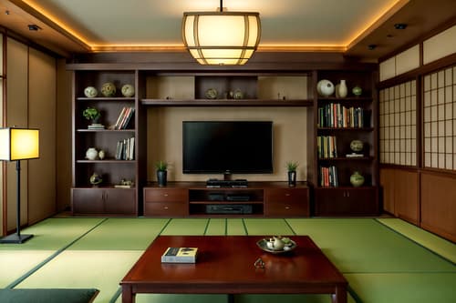 photo from pinterest of japanese design-style interior designed (living room interior) with bookshelves and televisions and chairs and electric lamps and sofa and occasional tables and plant and furniture. . with . . cinematic photo, highly detailed, cinematic lighting, ultra-detailed, ultrarealistic, photorealism, 8k. trending on pinterest. japanese design interior design style. masterpiece, cinematic light, ultrarealistic+, photorealistic+, 8k, raw photo, realistic, sharp focus on eyes, (symmetrical eyes), (intact eyes), hyperrealistic, highest quality, best quality, , highly detailed, masterpiece, best quality, extremely detailed 8k wallpaper, masterpiece, best quality, ultra-detailed, best shadow, detailed background, detailed face, detailed eyes, high contrast, best illumination, detailed face, dulux, caustic, dynamic angle, detailed glow. dramatic lighting. highly detailed, insanely detailed hair, symmetrical, intricate details, professionally retouched, 8k high definition. strong bokeh. award winning photo.