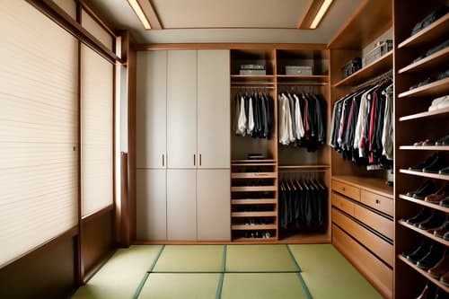 photo from pinterest of japanese design-style interior designed (walk in closet interior) . with . . cinematic photo, highly detailed, cinematic lighting, ultra-detailed, ultrarealistic, photorealism, 8k. trending on pinterest. japanese design interior design style. masterpiece, cinematic light, ultrarealistic+, photorealistic+, 8k, raw photo, realistic, sharp focus on eyes, (symmetrical eyes), (intact eyes), hyperrealistic, highest quality, best quality, , highly detailed, masterpiece, best quality, extremely detailed 8k wallpaper, masterpiece, best quality, ultra-detailed, best shadow, detailed background, detailed face, detailed eyes, high contrast, best illumination, detailed face, dulux, caustic, dynamic angle, detailed glow. dramatic lighting. highly detailed, insanely detailed hair, symmetrical, intricate details, professionally retouched, 8k high definition. strong bokeh. award winning photo.