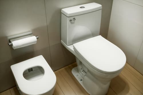 photo from pinterest of japanese design-style interior designed (toilet interior) with toilet paper hanger and toilet with toilet seat up and sink with tap and toilet paper hanger. . with . . cinematic photo, highly detailed, cinematic lighting, ultra-detailed, ultrarealistic, photorealism, 8k. trending on pinterest. japanese design interior design style. masterpiece, cinematic light, ultrarealistic+, photorealistic+, 8k, raw photo, realistic, sharp focus on eyes, (symmetrical eyes), (intact eyes), hyperrealistic, highest quality, best quality, , highly detailed, masterpiece, best quality, extremely detailed 8k wallpaper, masterpiece, best quality, ultra-detailed, best shadow, detailed background, detailed face, detailed eyes, high contrast, best illumination, detailed face, dulux, caustic, dynamic angle, detailed glow. dramatic lighting. highly detailed, insanely detailed hair, symmetrical, intricate details, professionally retouched, 8k high definition. strong bokeh. award winning photo.