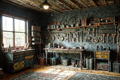 photo from pinterest of eclectic-style interior designed (workshop interior) with tool wall and messy and wooden workbench and tool wall. . . cinematic photo, highly detailed, cinematic lighting, ultra-detailed, ultrarealistic, photorealism, 8k. trending on pinterest. eclectic interior design style. masterpiece, cinematic light, ultrarealistic+, photorealistic+, 8k, raw photo, realistic, sharp focus on eyes, (symmetrical eyes), (intact eyes), hyperrealistic, highest quality, best quality, , highly detailed, masterpiece, best quality, extremely detailed 8k wallpaper, masterpiece, best quality, ultra-detailed, best shadow, detailed background, detailed face, detailed eyes, high contrast, best illumination, detailed face, dulux, caustic, dynamic angle, detailed glow. dramatic lighting. highly detailed, insanely detailed hair, symmetrical, intricate details, professionally retouched, 8k high definition. strong bokeh. award winning photo.