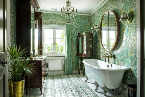photo from pinterest of eclectic-style interior designed (bathroom interior) with bath rail and plant and mirror and shower and bathroom cabinet and waste basket and bathroom sink with faucet and toilet seat. . . cinematic photo, highly detailed, cinematic lighting, ultra-detailed, ultrarealistic, photorealism, 8k. trending on pinterest. eclectic interior design style. masterpiece, cinematic light, ultrarealistic+, photorealistic+, 8k, raw photo, realistic, sharp focus on eyes, (symmetrical eyes), (intact eyes), hyperrealistic, highest quality, best quality, , highly detailed, masterpiece, best quality, extremely detailed 8k wallpaper, masterpiece, best quality, ultra-detailed, best shadow, detailed background, detailed face, detailed eyes, high contrast, best illumination, detailed face, dulux, caustic, dynamic angle, detailed glow. dramatic lighting. highly detailed, insanely detailed hair, symmetrical, intricate details, professionally retouched, 8k high definition. strong bokeh. award winning photo.