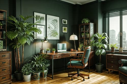 photo from pinterest of eclectic-style interior designed (home office interior) with plant and desk lamp and cabinets and computer desk and office chair and plant. . . cinematic photo, highly detailed, cinematic lighting, ultra-detailed, ultrarealistic, photorealism, 8k. trending on pinterest. eclectic interior design style. masterpiece, cinematic light, ultrarealistic+, photorealistic+, 8k, raw photo, realistic, sharp focus on eyes, (symmetrical eyes), (intact eyes), hyperrealistic, highest quality, best quality, , highly detailed, masterpiece, best quality, extremely detailed 8k wallpaper, masterpiece, best quality, ultra-detailed, best shadow, detailed background, detailed face, detailed eyes, high contrast, best illumination, detailed face, dulux, caustic, dynamic angle, detailed glow. dramatic lighting. highly detailed, insanely detailed hair, symmetrical, intricate details, professionally retouched, 8k high definition. strong bokeh. award winning photo.