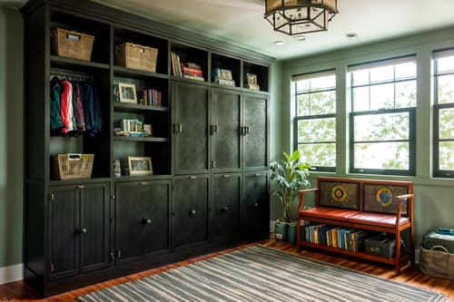 photo from pinterest of eclectic-style interior designed (drop zone interior) with lockers and a bench and high up storage and cabinets and shelves for shoes and cubbies and storage baskets and wall hooks for coats. . . cinematic photo, highly detailed, cinematic lighting, ultra-detailed, ultrarealistic, photorealism, 8k. trending on pinterest. eclectic interior design style. masterpiece, cinematic light, ultrarealistic+, photorealistic+, 8k, raw photo, realistic, sharp focus on eyes, (symmetrical eyes), (intact eyes), hyperrealistic, highest quality, best quality, , highly detailed, masterpiece, best quality, extremely detailed 8k wallpaper, masterpiece, best quality, ultra-detailed, best shadow, detailed background, detailed face, detailed eyes, high contrast, best illumination, detailed face, dulux, caustic, dynamic angle, detailed glow. dramatic lighting. highly detailed, insanely detailed hair, symmetrical, intricate details, professionally retouched, 8k high definition. strong bokeh. award winning photo.