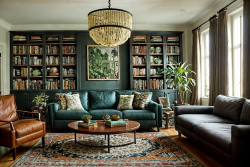 photo from pinterest of eclectic-style interior designed (living room interior) with furniture and occasional tables and plant and bookshelves and sofa and chairs and coffee tables and rug. . . cinematic photo, highly detailed, cinematic lighting, ultra-detailed, ultrarealistic, photorealism, 8k. trending on pinterest. eclectic interior design style. masterpiece, cinematic light, ultrarealistic+, photorealistic+, 8k, raw photo, realistic, sharp focus on eyes, (symmetrical eyes), (intact eyes), hyperrealistic, highest quality, best quality, , highly detailed, masterpiece, best quality, extremely detailed 8k wallpaper, masterpiece, best quality, ultra-detailed, best shadow, detailed background, detailed face, detailed eyes, high contrast, best illumination, detailed face, dulux, caustic, dynamic angle, detailed glow. dramatic lighting. highly detailed, insanely detailed hair, symmetrical, intricate details, professionally retouched, 8k high definition. strong bokeh. award winning photo.