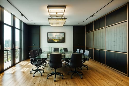 photo from pinterest of eclectic-style interior designed (meeting room interior) with office chairs and painting or photo on wall and vase and glass doors and glass walls and boardroom table and plant and cabinets. . . cinematic photo, highly detailed, cinematic lighting, ultra-detailed, ultrarealistic, photorealism, 8k. trending on pinterest. eclectic interior design style. masterpiece, cinematic light, ultrarealistic+, photorealistic+, 8k, raw photo, realistic, sharp focus on eyes, (symmetrical eyes), (intact eyes), hyperrealistic, highest quality, best quality, , highly detailed, masterpiece, best quality, extremely detailed 8k wallpaper, masterpiece, best quality, ultra-detailed, best shadow, detailed background, detailed face, detailed eyes, high contrast, best illumination, detailed face, dulux, caustic, dynamic angle, detailed glow. dramatic lighting. highly detailed, insanely detailed hair, symmetrical, intricate details, professionally retouched, 8k high definition. strong bokeh. award winning photo.