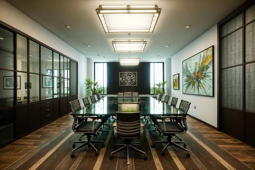 photo from pinterest of eclectic-style interior designed (meeting room interior) with office chairs and painting or photo on wall and vase and glass doors and glass walls and boardroom table and plant and cabinets. . . cinematic photo, highly detailed, cinematic lighting, ultra-detailed, ultrarealistic, photorealism, 8k. trending on pinterest. eclectic interior design style. masterpiece, cinematic light, ultrarealistic+, photorealistic+, 8k, raw photo, realistic, sharp focus on eyes, (symmetrical eyes), (intact eyes), hyperrealistic, highest quality, best quality, , highly detailed, masterpiece, best quality, extremely detailed 8k wallpaper, masterpiece, best quality, ultra-detailed, best shadow, detailed background, detailed face, detailed eyes, high contrast, best illumination, detailed face, dulux, caustic, dynamic angle, detailed glow. dramatic lighting. highly detailed, insanely detailed hair, symmetrical, intricate details, professionally retouched, 8k high definition. strong bokeh. award winning photo.