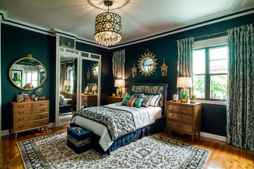 photo from pinterest of eclectic-style interior designed (kids room interior) with kids desk and bedside table or night stand and accent chair and headboard and bed and dresser closet and plant and mirror. . . cinematic photo, highly detailed, cinematic lighting, ultra-detailed, ultrarealistic, photorealism, 8k. trending on pinterest. eclectic interior design style. masterpiece, cinematic light, ultrarealistic+, photorealistic+, 8k, raw photo, realistic, sharp focus on eyes, (symmetrical eyes), (intact eyes), hyperrealistic, highest quality, best quality, , highly detailed, masterpiece, best quality, extremely detailed 8k wallpaper, masterpiece, best quality, ultra-detailed, best shadow, detailed background, detailed face, detailed eyes, high contrast, best illumination, detailed face, dulux, caustic, dynamic angle, detailed glow. dramatic lighting. highly detailed, insanely detailed hair, symmetrical, intricate details, professionally retouched, 8k high definition. strong bokeh. award winning photo.