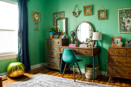 photo from pinterest of eclectic-style interior designed (kids room interior) with kids desk and bedside table or night stand and accent chair and headboard and bed and dresser closet and plant and mirror. . . cinematic photo, highly detailed, cinematic lighting, ultra-detailed, ultrarealistic, photorealism, 8k. trending on pinterest. eclectic interior design style. masterpiece, cinematic light, ultrarealistic+, photorealistic+, 8k, raw photo, realistic, sharp focus on eyes, (symmetrical eyes), (intact eyes), hyperrealistic, highest quality, best quality, , highly detailed, masterpiece, best quality, extremely detailed 8k wallpaper, masterpiece, best quality, ultra-detailed, best shadow, detailed background, detailed face, detailed eyes, high contrast, best illumination, detailed face, dulux, caustic, dynamic angle, detailed glow. dramatic lighting. highly detailed, insanely detailed hair, symmetrical, intricate details, professionally retouched, 8k high definition. strong bokeh. award winning photo.