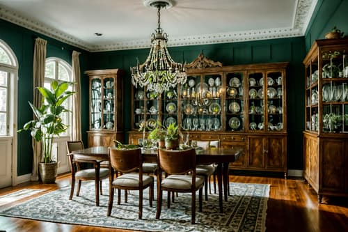 photo from pinterest of eclectic-style interior designed (dining room interior) with plant and light or chandelier and bookshelves and plates, cutlery and glasses on dining table and vase and dining table chairs and dining table and table cloth. . . cinematic photo, highly detailed, cinematic lighting, ultra-detailed, ultrarealistic, photorealism, 8k. trending on pinterest. eclectic interior design style. masterpiece, cinematic light, ultrarealistic+, photorealistic+, 8k, raw photo, realistic, sharp focus on eyes, (symmetrical eyes), (intact eyes), hyperrealistic, highest quality, best quality, , highly detailed, masterpiece, best quality, extremely detailed 8k wallpaper, masterpiece, best quality, ultra-detailed, best shadow, detailed background, detailed face, detailed eyes, high contrast, best illumination, detailed face, dulux, caustic, dynamic angle, detailed glow. dramatic lighting. highly detailed, insanely detailed hair, symmetrical, intricate details, professionally retouched, 8k high definition. strong bokeh. award winning photo.