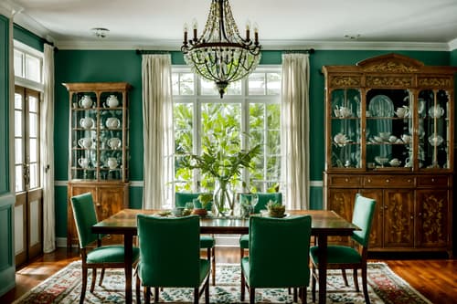 photo from pinterest of eclectic-style interior designed (dining room interior) with plant and light or chandelier and bookshelves and plates, cutlery and glasses on dining table and vase and dining table chairs and dining table and table cloth. . . cinematic photo, highly detailed, cinematic lighting, ultra-detailed, ultrarealistic, photorealism, 8k. trending on pinterest. eclectic interior design style. masterpiece, cinematic light, ultrarealistic+, photorealistic+, 8k, raw photo, realistic, sharp focus on eyes, (symmetrical eyes), (intact eyes), hyperrealistic, highest quality, best quality, , highly detailed, masterpiece, best quality, extremely detailed 8k wallpaper, masterpiece, best quality, ultra-detailed, best shadow, detailed background, detailed face, detailed eyes, high contrast, best illumination, detailed face, dulux, caustic, dynamic angle, detailed glow. dramatic lighting. highly detailed, insanely detailed hair, symmetrical, intricate details, professionally retouched, 8k high definition. strong bokeh. award winning photo.