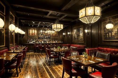 photo from pinterest of eclectic-style interior designed (restaurant interior) with restaurant decor and restaurant chairs and restaurant dining tables and restaurant bar and restaurant decor. . . cinematic photo, highly detailed, cinematic lighting, ultra-detailed, ultrarealistic, photorealism, 8k. trending on pinterest. eclectic interior design style. masterpiece, cinematic light, ultrarealistic+, photorealistic+, 8k, raw photo, realistic, sharp focus on eyes, (symmetrical eyes), (intact eyes), hyperrealistic, highest quality, best quality, , highly detailed, masterpiece, best quality, extremely detailed 8k wallpaper, masterpiece, best quality, ultra-detailed, best shadow, detailed background, detailed face, detailed eyes, high contrast, best illumination, detailed face, dulux, caustic, dynamic angle, detailed glow. dramatic lighting. highly detailed, insanely detailed hair, symmetrical, intricate details, professionally retouched, 8k high definition. strong bokeh. award winning photo.