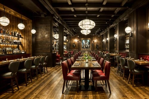 photo from pinterest of eclectic-style interior designed (restaurant interior) with restaurant decor and restaurant chairs and restaurant dining tables and restaurant bar and restaurant decor. . . cinematic photo, highly detailed, cinematic lighting, ultra-detailed, ultrarealistic, photorealism, 8k. trending on pinterest. eclectic interior design style. masterpiece, cinematic light, ultrarealistic+, photorealistic+, 8k, raw photo, realistic, sharp focus on eyes, (symmetrical eyes), (intact eyes), hyperrealistic, highest quality, best quality, , highly detailed, masterpiece, best quality, extremely detailed 8k wallpaper, masterpiece, best quality, ultra-detailed, best shadow, detailed background, detailed face, detailed eyes, high contrast, best illumination, detailed face, dulux, caustic, dynamic angle, detailed glow. dramatic lighting. highly detailed, insanely detailed hair, symmetrical, intricate details, professionally retouched, 8k high definition. strong bokeh. award winning photo.