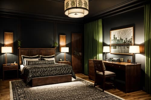 photo from pinterest of eclectic-style interior designed (hotel room interior) with bedside table or night stand and plant and bed and storage bench or ottoman and working desk with desk chair and night light and hotel bathroom and headboard. . . cinematic photo, highly detailed, cinematic lighting, ultra-detailed, ultrarealistic, photorealism, 8k. trending on pinterest. eclectic interior design style. masterpiece, cinematic light, ultrarealistic+, photorealistic+, 8k, raw photo, realistic, sharp focus on eyes, (symmetrical eyes), (intact eyes), hyperrealistic, highest quality, best quality, , highly detailed, masterpiece, best quality, extremely detailed 8k wallpaper, masterpiece, best quality, ultra-detailed, best shadow, detailed background, detailed face, detailed eyes, high contrast, best illumination, detailed face, dulux, caustic, dynamic angle, detailed glow. dramatic lighting. highly detailed, insanely detailed hair, symmetrical, intricate details, professionally retouched, 8k high definition. strong bokeh. award winning photo.