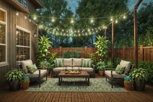 photo from pinterest of eclectic-style designed (outdoor patio ) with plant and deck with deck chairs and patio couch with pillows and grass and barbeque or grill and plant. . . cinematic photo, highly detailed, cinematic lighting, ultra-detailed, ultrarealistic, photorealism, 8k. trending on pinterest. eclectic design style. masterpiece, cinematic light, ultrarealistic+, photorealistic+, 8k, raw photo, realistic, sharp focus on eyes, (symmetrical eyes), (intact eyes), hyperrealistic, highest quality, best quality, , highly detailed, masterpiece, best quality, extremely detailed 8k wallpaper, masterpiece, best quality, ultra-detailed, best shadow, detailed background, detailed face, detailed eyes, high contrast, best illumination, detailed face, dulux, caustic, dynamic angle, detailed glow. dramatic lighting. highly detailed, insanely detailed hair, symmetrical, intricate details, professionally retouched, 8k high definition. strong bokeh. award winning photo.