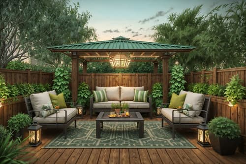 photo from pinterest of eclectic-style designed (outdoor patio ) with plant and deck with deck chairs and patio couch with pillows and grass and barbeque or grill and plant. . . cinematic photo, highly detailed, cinematic lighting, ultra-detailed, ultrarealistic, photorealism, 8k. trending on pinterest. eclectic design style. masterpiece, cinematic light, ultrarealistic+, photorealistic+, 8k, raw photo, realistic, sharp focus on eyes, (symmetrical eyes), (intact eyes), hyperrealistic, highest quality, best quality, , highly detailed, masterpiece, best quality, extremely detailed 8k wallpaper, masterpiece, best quality, ultra-detailed, best shadow, detailed background, detailed face, detailed eyes, high contrast, best illumination, detailed face, dulux, caustic, dynamic angle, detailed glow. dramatic lighting. highly detailed, insanely detailed hair, symmetrical, intricate details, professionally retouched, 8k high definition. strong bokeh. award winning photo.