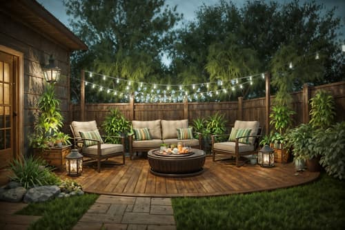 photo from pinterest of eclectic-style designed (outdoor patio ) with plant and deck with deck chairs and patio couch with pillows and grass and barbeque or grill and plant. . . cinematic photo, highly detailed, cinematic lighting, ultra-detailed, ultrarealistic, photorealism, 8k. trending on pinterest. eclectic design style. masterpiece, cinematic light, ultrarealistic+, photorealistic+, 8k, raw photo, realistic, sharp focus on eyes, (symmetrical eyes), (intact eyes), hyperrealistic, highest quality, best quality, , highly detailed, masterpiece, best quality, extremely detailed 8k wallpaper, masterpiece, best quality, ultra-detailed, best shadow, detailed background, detailed face, detailed eyes, high contrast, best illumination, detailed face, dulux, caustic, dynamic angle, detailed glow. dramatic lighting. highly detailed, insanely detailed hair, symmetrical, intricate details, professionally retouched, 8k high definition. strong bokeh. award winning photo.