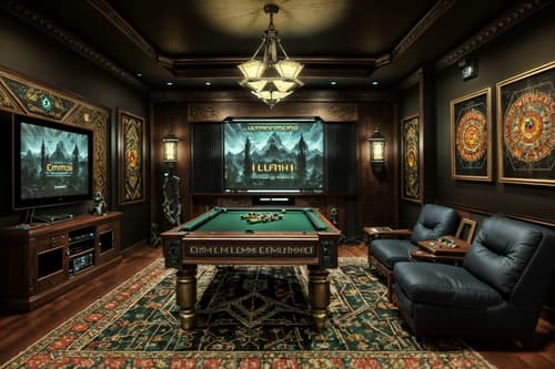 photo from pinterest of eclectic-style interior designed (gaming room interior) . . cinematic photo, highly detailed, cinematic lighting, ultra-detailed, ultrarealistic, photorealism, 8k. trending on pinterest. eclectic interior design style. masterpiece, cinematic light, ultrarealistic+, photorealistic+, 8k, raw photo, realistic, sharp focus on eyes, (symmetrical eyes), (intact eyes), hyperrealistic, highest quality, best quality, , highly detailed, masterpiece, best quality, extremely detailed 8k wallpaper, masterpiece, best quality, ultra-detailed, best shadow, detailed background, detailed face, detailed eyes, high contrast, best illumination, detailed face, dulux, caustic, dynamic angle, detailed glow. dramatic lighting. highly detailed, insanely detailed hair, symmetrical, intricate details, professionally retouched, 8k high definition. strong bokeh. award winning photo.