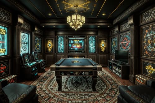 photo from pinterest of eclectic-style interior designed (gaming room interior) . . cinematic photo, highly detailed, cinematic lighting, ultra-detailed, ultrarealistic, photorealism, 8k. trending on pinterest. eclectic interior design style. masterpiece, cinematic light, ultrarealistic+, photorealistic+, 8k, raw photo, realistic, sharp focus on eyes, (symmetrical eyes), (intact eyes), hyperrealistic, highest quality, best quality, , highly detailed, masterpiece, best quality, extremely detailed 8k wallpaper, masterpiece, best quality, ultra-detailed, best shadow, detailed background, detailed face, detailed eyes, high contrast, best illumination, detailed face, dulux, caustic, dynamic angle, detailed glow. dramatic lighting. highly detailed, insanely detailed hair, symmetrical, intricate details, professionally retouched, 8k high definition. strong bokeh. award winning photo.