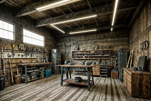 photo from pinterest of contemporary-style interior designed (workshop interior) with tool wall and messy and wooden workbench and tool wall. . with . . cinematic photo, highly detailed, cinematic lighting, ultra-detailed, ultrarealistic, photorealism, 8k. trending on pinterest. contemporary interior design style. masterpiece, cinematic light, ultrarealistic+, photorealistic+, 8k, raw photo, realistic, sharp focus on eyes, (symmetrical eyes), (intact eyes), hyperrealistic, highest quality, best quality, , highly detailed, masterpiece, best quality, extremely detailed 8k wallpaper, masterpiece, best quality, ultra-detailed, best shadow, detailed background, detailed face, detailed eyes, high contrast, best illumination, detailed face, dulux, caustic, dynamic angle, detailed glow. dramatic lighting. highly detailed, insanely detailed hair, symmetrical, intricate details, professionally retouched, 8k high definition. strong bokeh. award winning photo.
