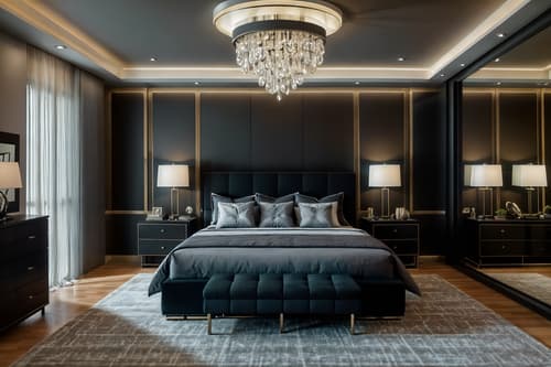photo from pinterest of contemporary-style interior designed (bedroom interior) with night light and plant and bed and headboard and mirror and dresser closet and storage bench or ottoman and accent chair. . with . . cinematic photo, highly detailed, cinematic lighting, ultra-detailed, ultrarealistic, photorealism, 8k. trending on pinterest. contemporary interior design style. masterpiece, cinematic light, ultrarealistic+, photorealistic+, 8k, raw photo, realistic, sharp focus on eyes, (symmetrical eyes), (intact eyes), hyperrealistic, highest quality, best quality, , highly detailed, masterpiece, best quality, extremely detailed 8k wallpaper, masterpiece, best quality, ultra-detailed, best shadow, detailed background, detailed face, detailed eyes, high contrast, best illumination, detailed face, dulux, caustic, dynamic angle, detailed glow. dramatic lighting. highly detailed, insanely detailed hair, symmetrical, intricate details, professionally retouched, 8k high definition. strong bokeh. award winning photo.