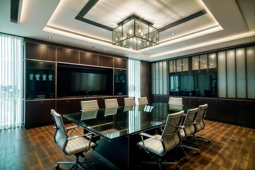 photo from pinterest of contemporary-style interior designed (meeting room interior) with glass doors and cabinets and vase and office chairs and plant and boardroom table and painting or photo on wall and glass walls. . with . . cinematic photo, highly detailed, cinematic lighting, ultra-detailed, ultrarealistic, photorealism, 8k. trending on pinterest. contemporary interior design style. masterpiece, cinematic light, ultrarealistic+, photorealistic+, 8k, raw photo, realistic, sharp focus on eyes, (symmetrical eyes), (intact eyes), hyperrealistic, highest quality, best quality, , highly detailed, masterpiece, best quality, extremely detailed 8k wallpaper, masterpiece, best quality, ultra-detailed, best shadow, detailed background, detailed face, detailed eyes, high contrast, best illumination, detailed face, dulux, caustic, dynamic angle, detailed glow. dramatic lighting. highly detailed, insanely detailed hair, symmetrical, intricate details, professionally retouched, 8k high definition. strong bokeh. award winning photo.