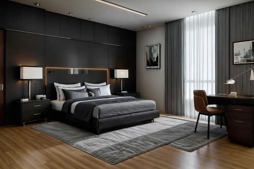 photo from pinterest of contemporary-style interior designed (hotel room interior) with dresser closet and bedside table or night stand and night light and bed and plant and working desk with desk chair and mirror and headboard. . with . . cinematic photo, highly detailed, cinematic lighting, ultra-detailed, ultrarealistic, photorealism, 8k. trending on pinterest. contemporary interior design style. masterpiece, cinematic light, ultrarealistic+, photorealistic+, 8k, raw photo, realistic, sharp focus on eyes, (symmetrical eyes), (intact eyes), hyperrealistic, highest quality, best quality, , highly detailed, masterpiece, best quality, extremely detailed 8k wallpaper, masterpiece, best quality, ultra-detailed, best shadow, detailed background, detailed face, detailed eyes, high contrast, best illumination, detailed face, dulux, caustic, dynamic angle, detailed glow. dramatic lighting. highly detailed, insanely detailed hair, symmetrical, intricate details, professionally retouched, 8k high definition. strong bokeh. award winning photo.