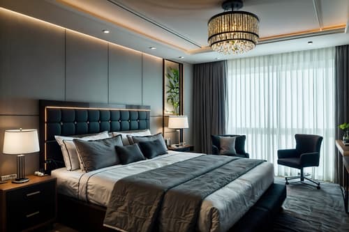 photo from pinterest of contemporary-style interior designed (hotel room interior) with dresser closet and bedside table or night stand and night light and bed and plant and working desk with desk chair and mirror and headboard. . with . . cinematic photo, highly detailed, cinematic lighting, ultra-detailed, ultrarealistic, photorealism, 8k. trending on pinterest. contemporary interior design style. masterpiece, cinematic light, ultrarealistic+, photorealistic+, 8k, raw photo, realistic, sharp focus on eyes, (symmetrical eyes), (intact eyes), hyperrealistic, highest quality, best quality, , highly detailed, masterpiece, best quality, extremely detailed 8k wallpaper, masterpiece, best quality, ultra-detailed, best shadow, detailed background, detailed face, detailed eyes, high contrast, best illumination, detailed face, dulux, caustic, dynamic angle, detailed glow. dramatic lighting. highly detailed, insanely detailed hair, symmetrical, intricate details, professionally retouched, 8k high definition. strong bokeh. award winning photo.