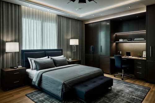 photo from pinterest of contemporary-style interior designed (hotel room interior) with dresser closet and bedside table or night stand and night light and bed and plant and working desk with desk chair and mirror and headboard. . with . . cinematic photo, highly detailed, cinematic lighting, ultra-detailed, ultrarealistic, photorealism, 8k. trending on pinterest. contemporary interior design style. masterpiece, cinematic light, ultrarealistic+, photorealistic+, 8k, raw photo, realistic, sharp focus on eyes, (symmetrical eyes), (intact eyes), hyperrealistic, highest quality, best quality, , highly detailed, masterpiece, best quality, extremely detailed 8k wallpaper, masterpiece, best quality, ultra-detailed, best shadow, detailed background, detailed face, detailed eyes, high contrast, best illumination, detailed face, dulux, caustic, dynamic angle, detailed glow. dramatic lighting. highly detailed, insanely detailed hair, symmetrical, intricate details, professionally retouched, 8k high definition. strong bokeh. award winning photo.