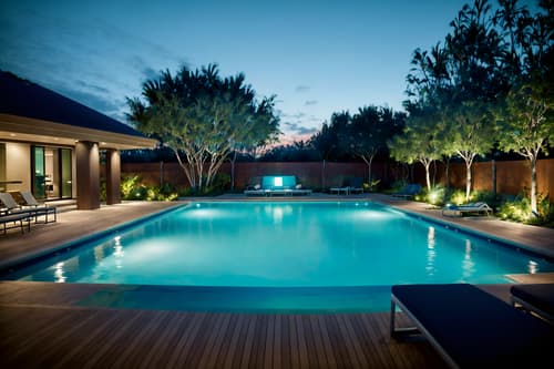 photo from pinterest of contemporary-style designed (outdoor pool area ) with pool and pool lights and pool lounge chairs and pool. . with . . cinematic photo, highly detailed, cinematic lighting, ultra-detailed, ultrarealistic, photorealism, 8k. trending on pinterest. contemporary design style. masterpiece, cinematic light, ultrarealistic+, photorealistic+, 8k, raw photo, realistic, sharp focus on eyes, (symmetrical eyes), (intact eyes), hyperrealistic, highest quality, best quality, , highly detailed, masterpiece, best quality, extremely detailed 8k wallpaper, masterpiece, best quality, ultra-detailed, best shadow, detailed background, detailed face, detailed eyes, high contrast, best illumination, detailed face, dulux, caustic, dynamic angle, detailed glow. dramatic lighting. highly detailed, insanely detailed hair, symmetrical, intricate details, professionally retouched, 8k high definition. strong bokeh. award winning photo.