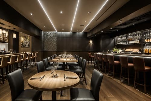 photo from pinterest of contemporary-style interior designed (restaurant interior) with restaurant chairs and restaurant dining tables and restaurant bar and restaurant decor and restaurant chairs. . with . . cinematic photo, highly detailed, cinematic lighting, ultra-detailed, ultrarealistic, photorealism, 8k. trending on pinterest. contemporary interior design style. masterpiece, cinematic light, ultrarealistic+, photorealistic+, 8k, raw photo, realistic, sharp focus on eyes, (symmetrical eyes), (intact eyes), hyperrealistic, highest quality, best quality, , highly detailed, masterpiece, best quality, extremely detailed 8k wallpaper, masterpiece, best quality, ultra-detailed, best shadow, detailed background, detailed face, detailed eyes, high contrast, best illumination, detailed face, dulux, caustic, dynamic angle, detailed glow. dramatic lighting. highly detailed, insanely detailed hair, symmetrical, intricate details, professionally retouched, 8k high definition. strong bokeh. award winning photo.