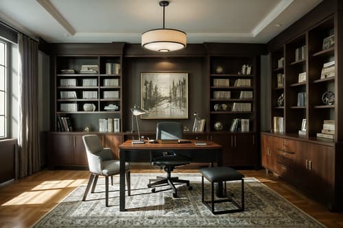 photo from pinterest of contemporary-style interior designed (study room interior) with cabinets and writing desk and plant and office chair and bookshelves and desk lamp and lounge chair and cabinets. . with . . cinematic photo, highly detailed, cinematic lighting, ultra-detailed, ultrarealistic, photorealism, 8k. trending on pinterest. contemporary interior design style. masterpiece, cinematic light, ultrarealistic+, photorealistic+, 8k, raw photo, realistic, sharp focus on eyes, (symmetrical eyes), (intact eyes), hyperrealistic, highest quality, best quality, , highly detailed, masterpiece, best quality, extremely detailed 8k wallpaper, masterpiece, best quality, ultra-detailed, best shadow, detailed background, detailed face, detailed eyes, high contrast, best illumination, detailed face, dulux, caustic, dynamic angle, detailed glow. dramatic lighting. highly detailed, insanely detailed hair, symmetrical, intricate details, professionally retouched, 8k high definition. strong bokeh. award winning photo.