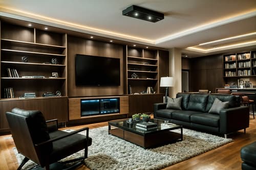 photo from pinterest of contemporary-style interior designed (living room interior) with televisions and bookshelves and coffee tables and electric lamps and chairs and plant and rug and occasional tables. . with . . cinematic photo, highly detailed, cinematic lighting, ultra-detailed, ultrarealistic, photorealism, 8k. trending on pinterest. contemporary interior design style. masterpiece, cinematic light, ultrarealistic+, photorealistic+, 8k, raw photo, realistic, sharp focus on eyes, (symmetrical eyes), (intact eyes), hyperrealistic, highest quality, best quality, , highly detailed, masterpiece, best quality, extremely detailed 8k wallpaper, masterpiece, best quality, ultra-detailed, best shadow, detailed background, detailed face, detailed eyes, high contrast, best illumination, detailed face, dulux, caustic, dynamic angle, detailed glow. dramatic lighting. highly detailed, insanely detailed hair, symmetrical, intricate details, professionally retouched, 8k high definition. strong bokeh. award winning photo.