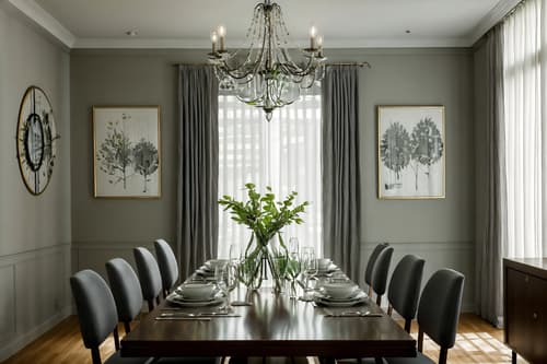 photo from pinterest of contemporary-style interior designed (dining room interior) with dining table chairs and plates, cutlery and glasses on dining table and dining table and light or chandelier and painting or photo on wall and table cloth and plant and vase. . with . . cinematic photo, highly detailed, cinematic lighting, ultra-detailed, ultrarealistic, photorealism, 8k. trending on pinterest. contemporary interior design style. masterpiece, cinematic light, ultrarealistic+, photorealistic+, 8k, raw photo, realistic, sharp focus on eyes, (symmetrical eyes), (intact eyes), hyperrealistic, highest quality, best quality, , highly detailed, masterpiece, best quality, extremely detailed 8k wallpaper, masterpiece, best quality, ultra-detailed, best shadow, detailed background, detailed face, detailed eyes, high contrast, best illumination, detailed face, dulux, caustic, dynamic angle, detailed glow. dramatic lighting. highly detailed, insanely detailed hair, symmetrical, intricate details, professionally retouched, 8k high definition. strong bokeh. award winning photo.