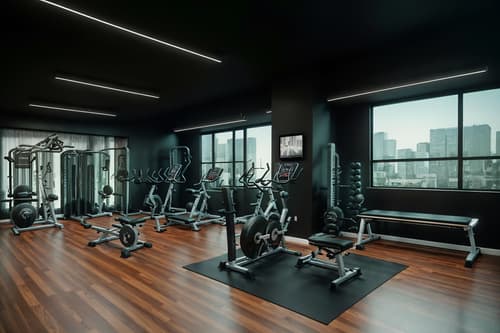 photo from pinterest of contemporary-style interior designed (fitness gym interior) with exercise bicycle and squat rack and dumbbell stand and crosstrainer and bench press and exercise bicycle. . with . . cinematic photo, highly detailed, cinematic lighting, ultra-detailed, ultrarealistic, photorealism, 8k. trending on pinterest. contemporary interior design style. masterpiece, cinematic light, ultrarealistic+, photorealistic+, 8k, raw photo, realistic, sharp focus on eyes, (symmetrical eyes), (intact eyes), hyperrealistic, highest quality, best quality, , highly detailed, masterpiece, best quality, extremely detailed 8k wallpaper, masterpiece, best quality, ultra-detailed, best shadow, detailed background, detailed face, detailed eyes, high contrast, best illumination, detailed face, dulux, caustic, dynamic angle, detailed glow. dramatic lighting. highly detailed, insanely detailed hair, symmetrical, intricate details, professionally retouched, 8k high definition. strong bokeh. award winning photo.